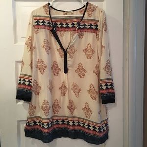 Lucky Brand Lightweight V Neck Tunic